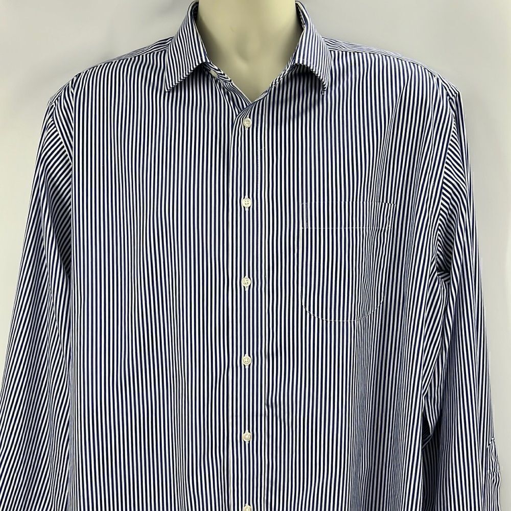 Jos A Bank men’s blue white striped long sleeve shirt